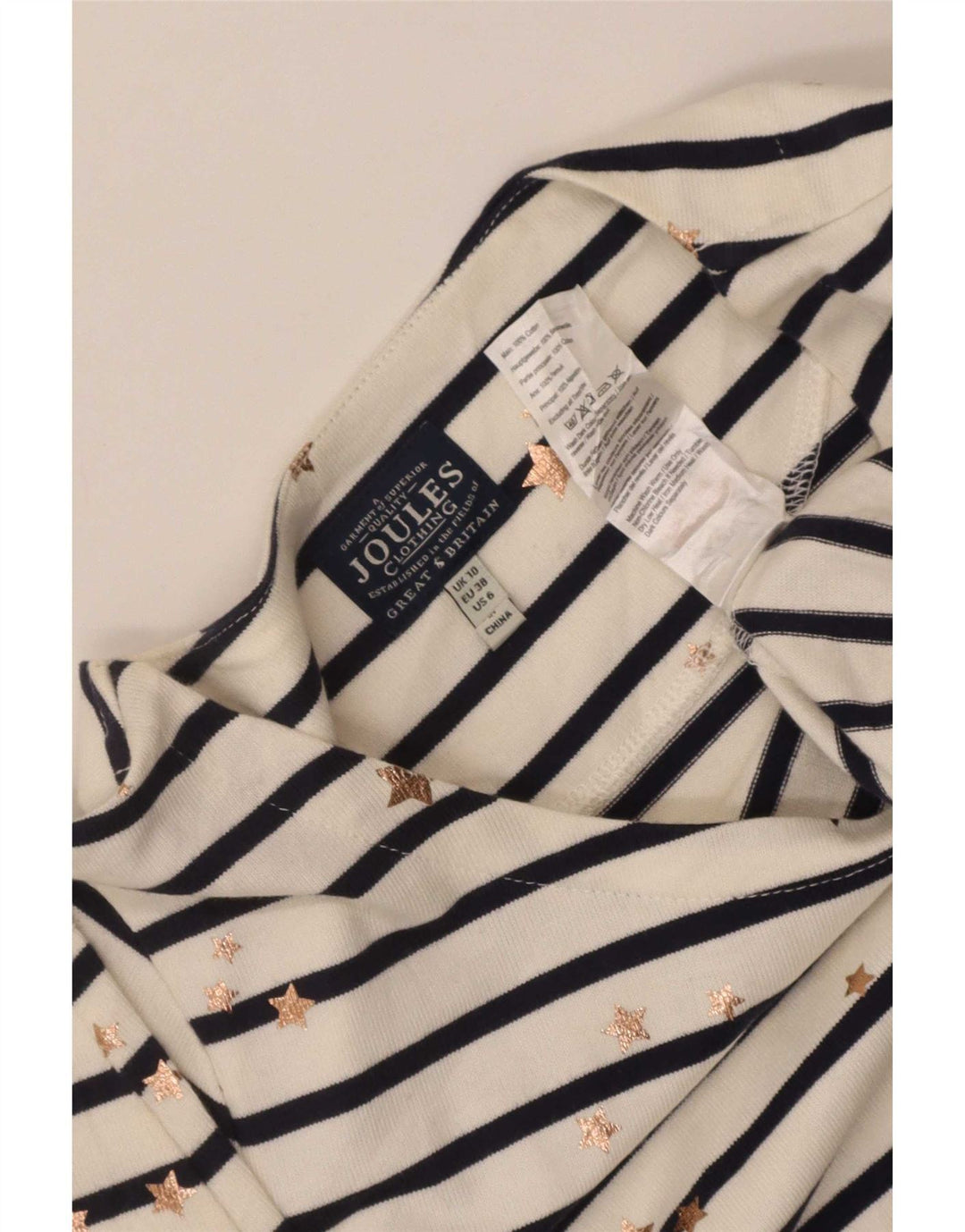 Joules Womens Abstract Pattern Sheath Dress UK 10 Small White Striped