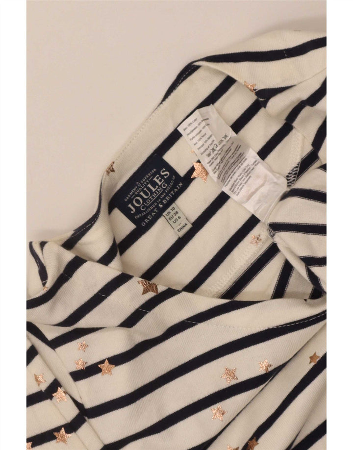 Joules Womens Abstract Pattern Sheath Dress UK 10 Small White Striped
