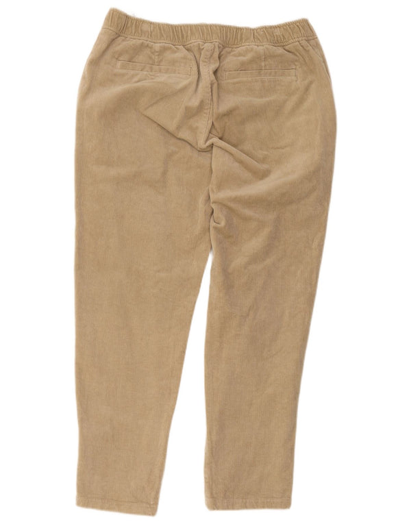 Zara Womens Tapered Corduroy Trousers XL W30 L25 Beige Cotton