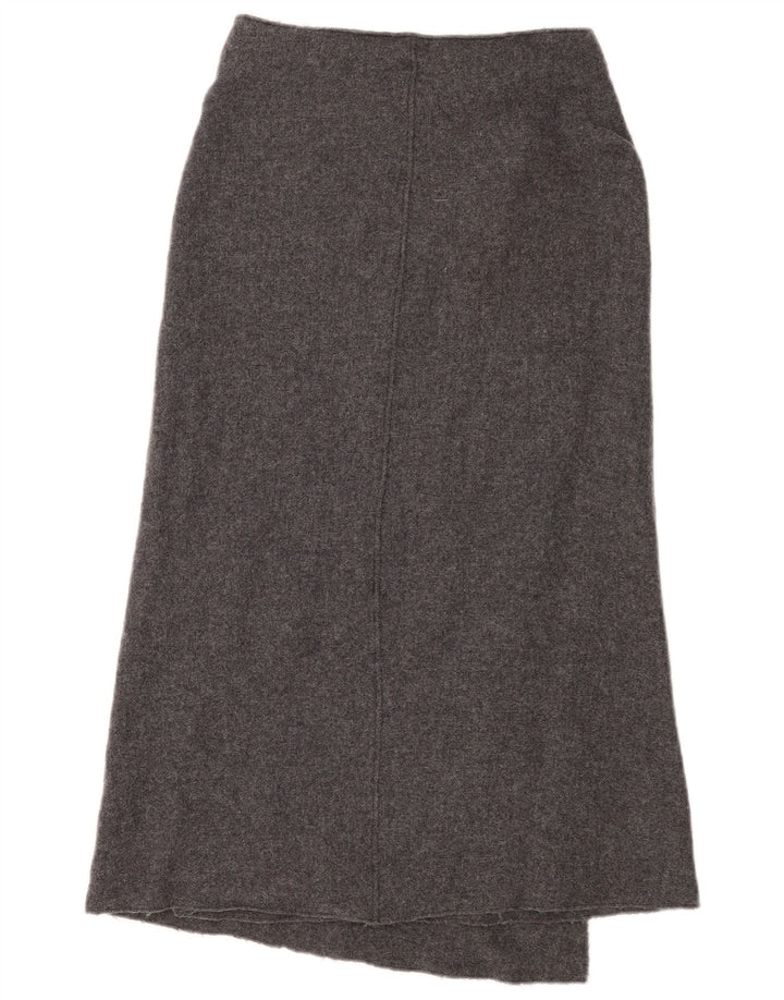 Massimo Dutti Womens Knit Wrap Skirt XS W25 Grey Wool