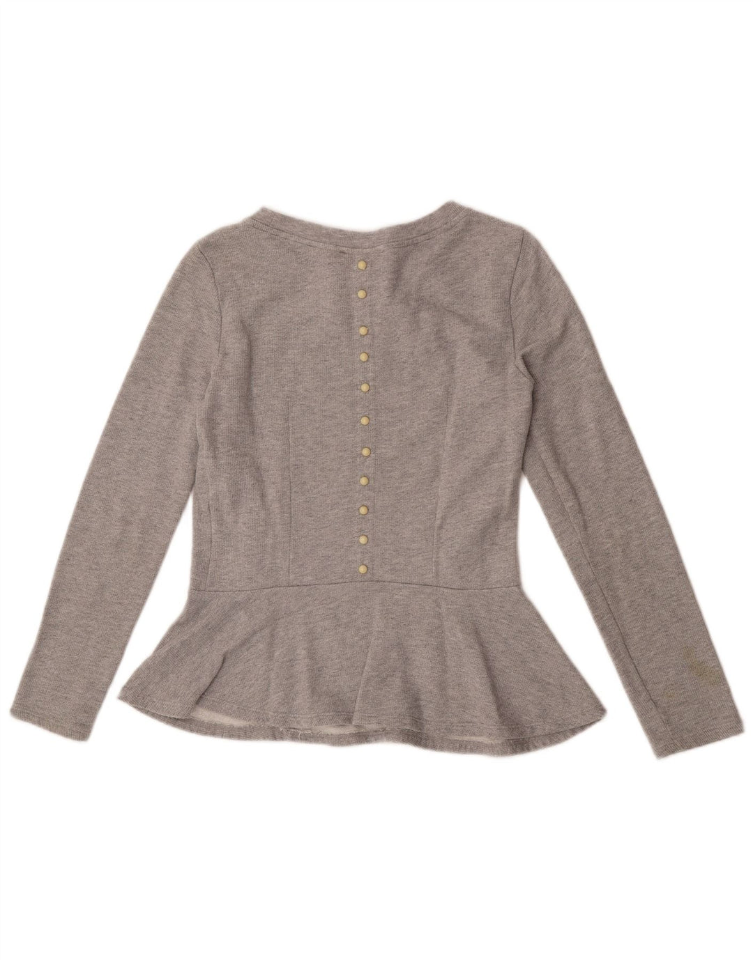 MET Womens Long Sleeve Blouse Top UK 10 Small Grey Cotton