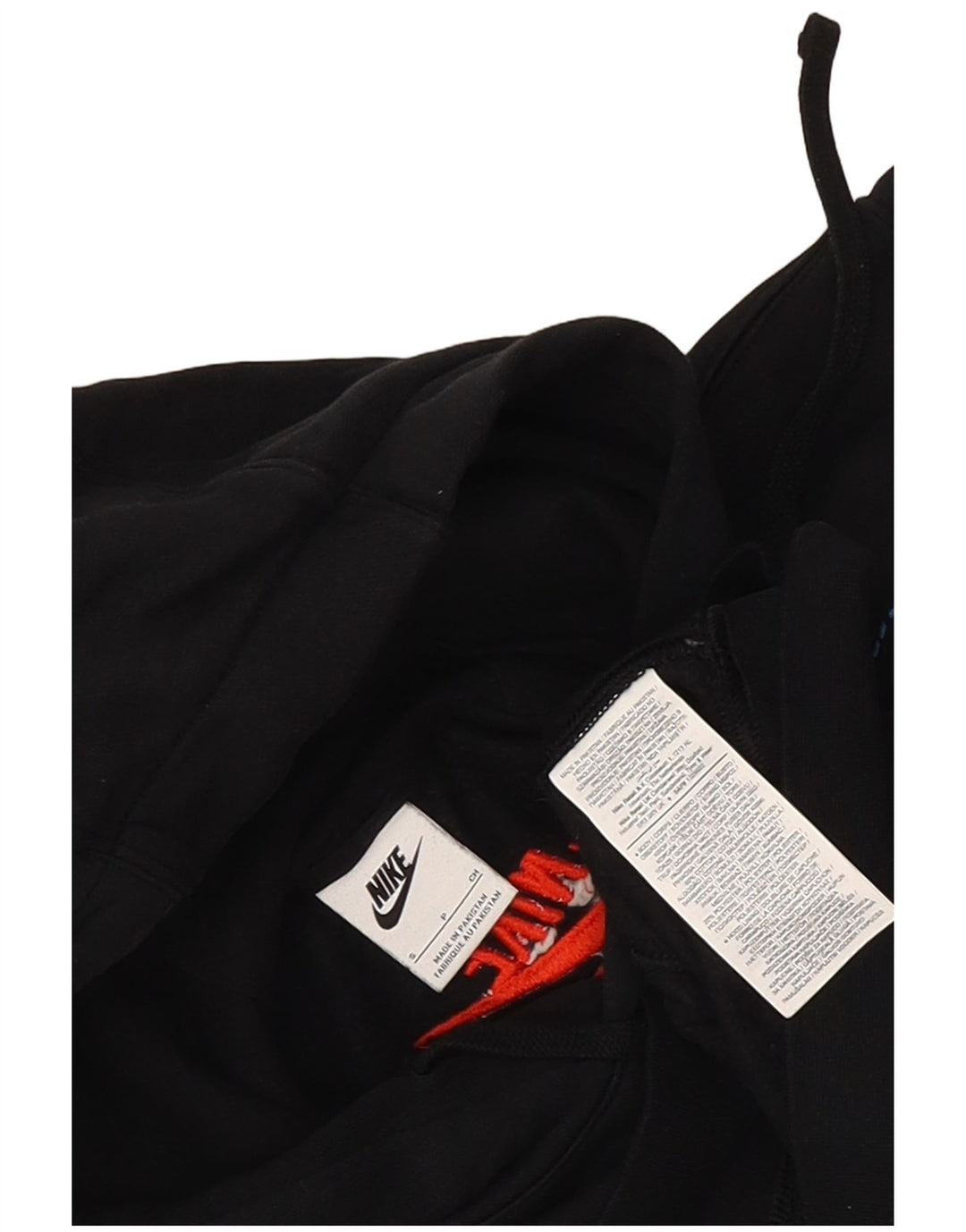 Nike Mens Graphic Hoodie Jumper Small Black Cotton