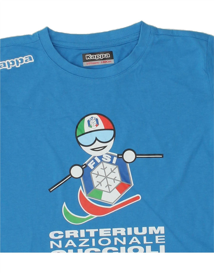 KAPPA Boys Graphic T-Shirt Top 9-10 Years Blue Cotton Vintage Kappa and Second-Hand Kappa from Messina Hembry 