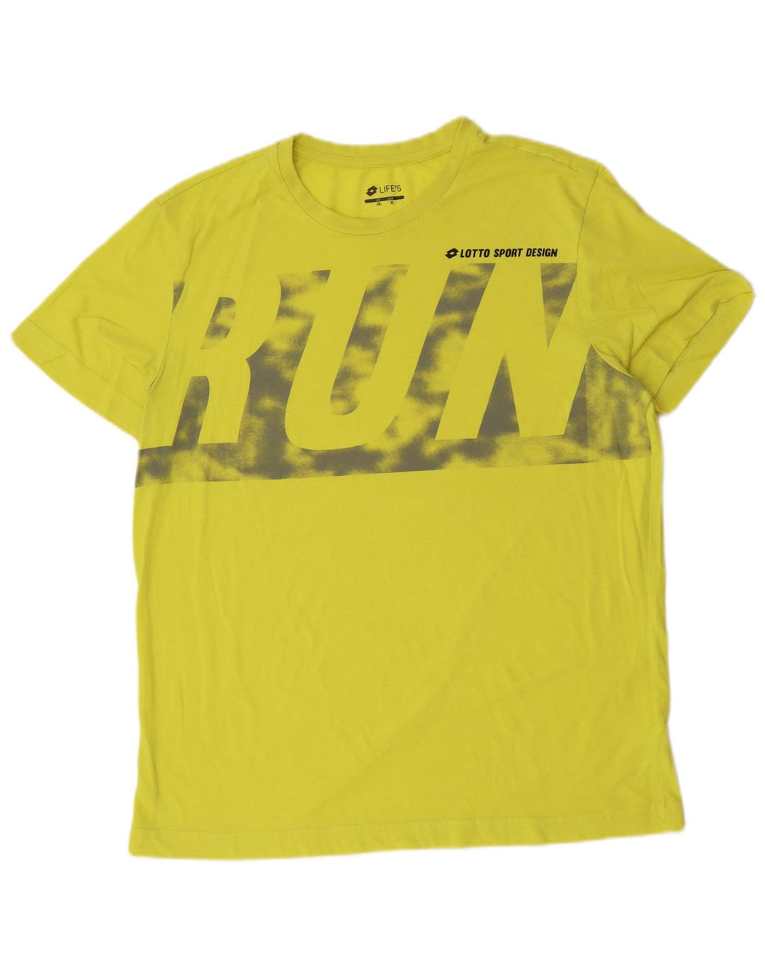 LOTTO Mens Life's Graphic T-Shirt Top XL Yellow Cotton