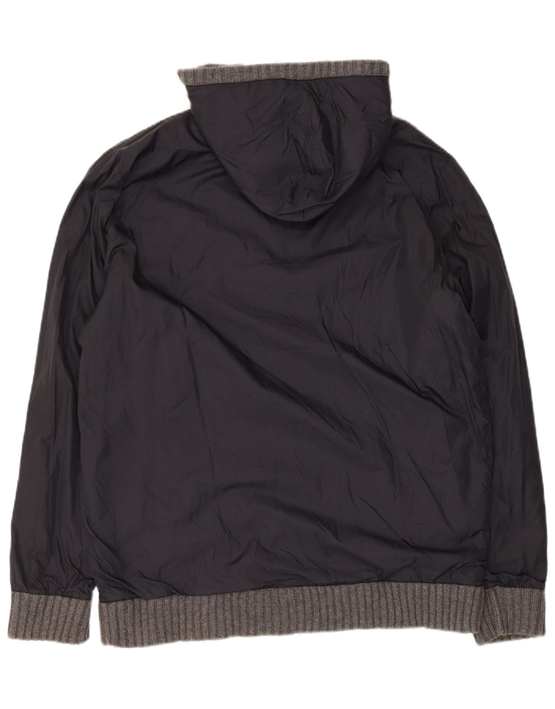 Massimo Dutti Mens Hooded Knit Reversible Jacket UK 42 XL Grey