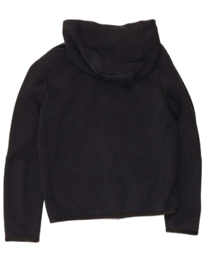 Nike Boys Zip Hoodie Sweater 10-11 Years Medium Black Cotton