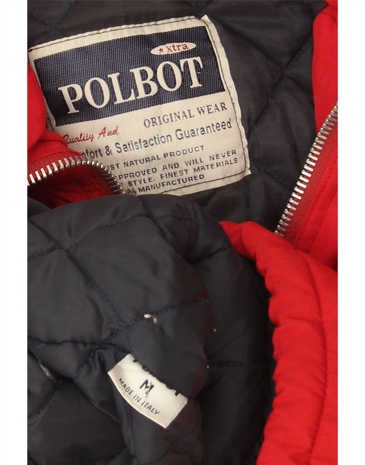 Polbot Mens Loose Fit Padded Jacket UK 38 Medium Red Polyester