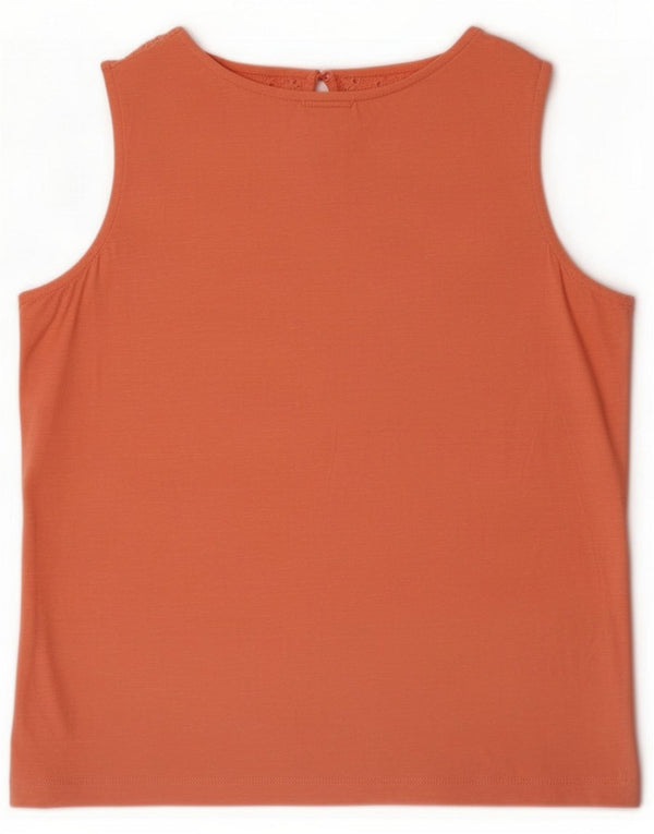 M&Co Womens Sleeveless Blouse Top UK 14 Large Pink Cotton