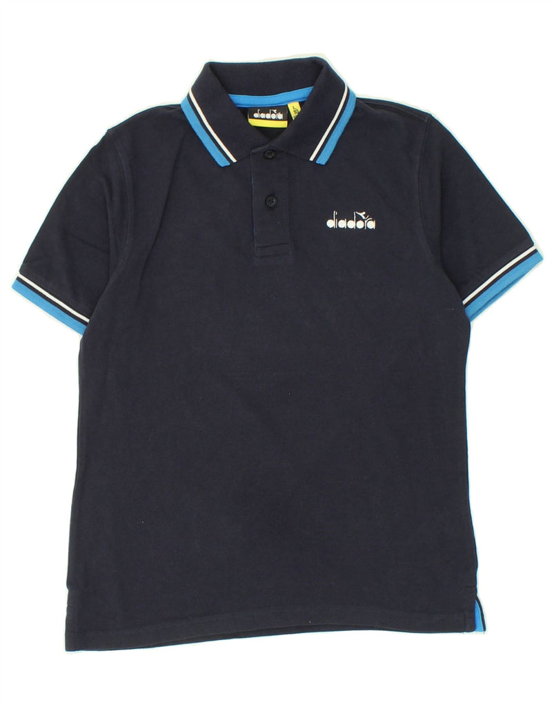 DIADORA Boys Polo Shirt 9-10 Years Large Navy Blue Cotton | Vintage Diadora | Thrift | Second-Hand Diadora | Used Clothing | Messina Hembry 