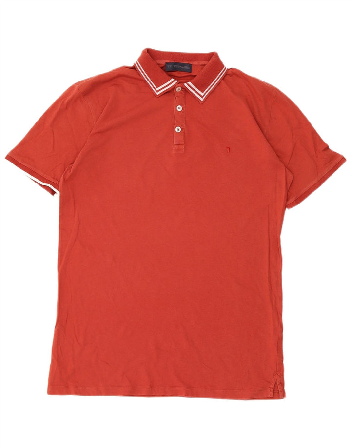 Trussardi Mens Polo Shirt Medium Red Cotton