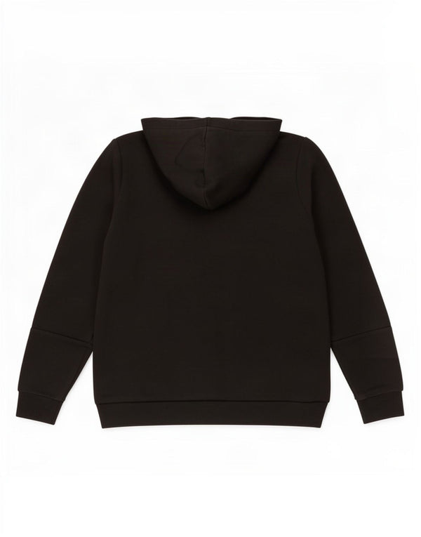 Puma Womens Graphic Hoodie Jumper UK 16 Large Black Colourblock Cotton