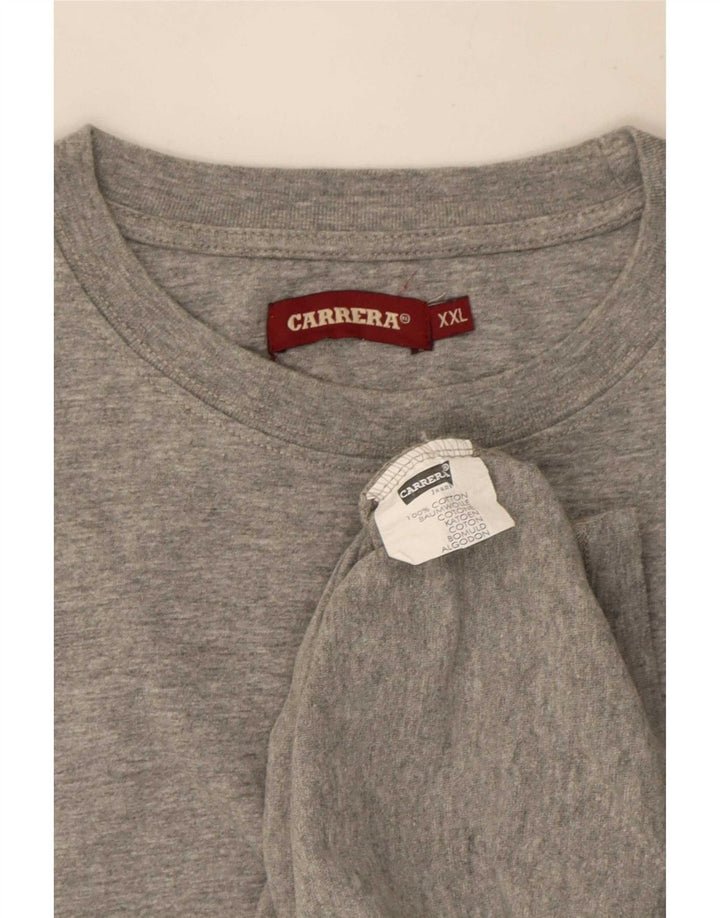 Carrera Mens T-Shirt Top 2XL Grey Flecked Cotton