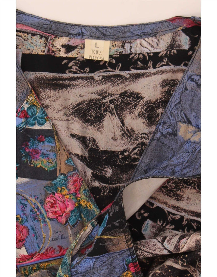 Vintage Womens Shirt Blouse UK 16 Large Multicoloured Patchwork