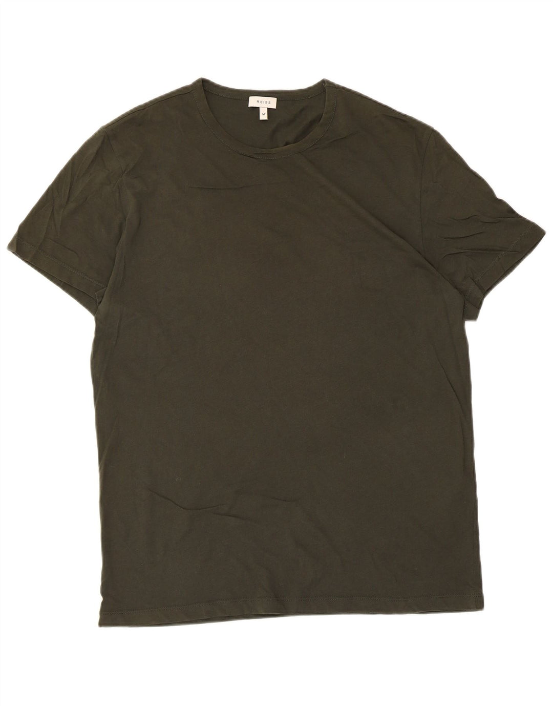 Reiss Mens T-Shirt Top Medium Khaki Cotton