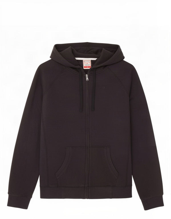 Champion Womens Heritage Fit Zip Hoodie Sweater UK 18 XL Black Cotton