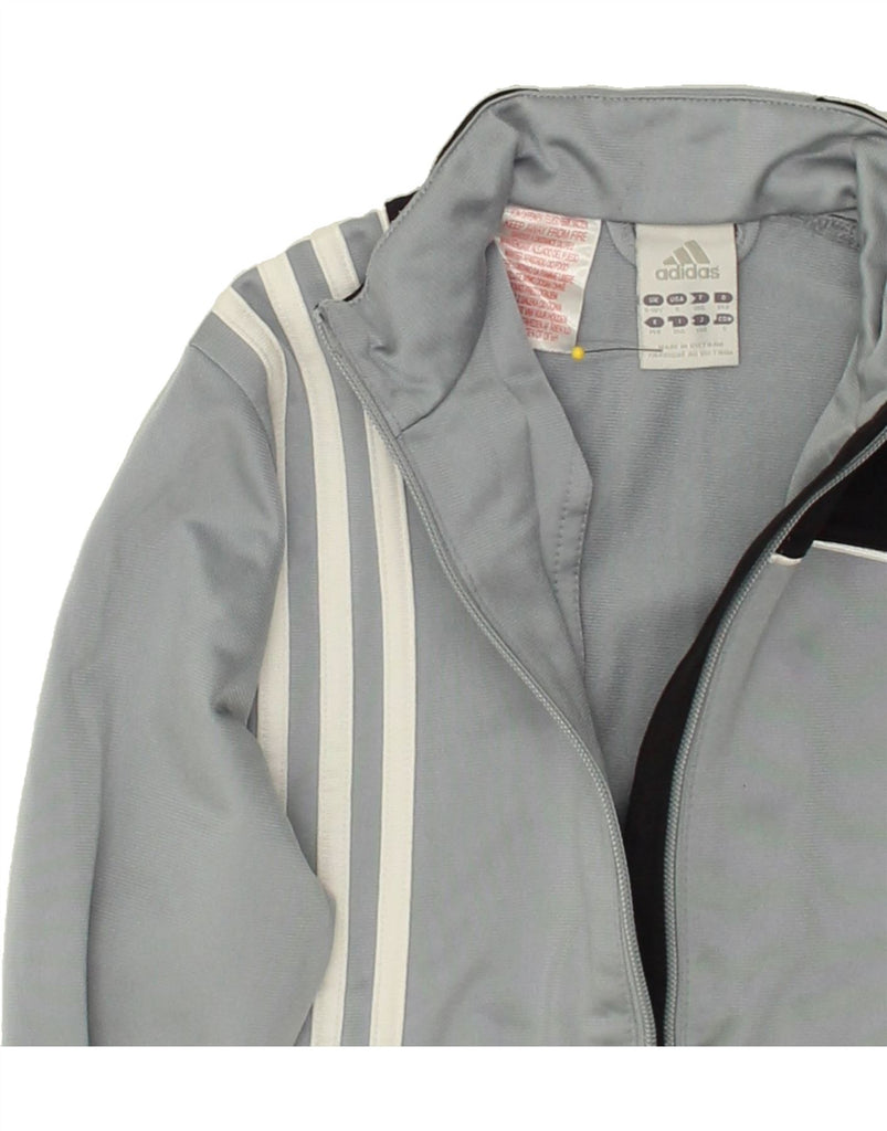 ADIDAS Boys Tracksuit Top Jacket 9-10 Years Grey Colourblock Polyester | Vintage Adidas | Thrift | Second-Hand Adidas | Used Clothing | Messina Hembry 