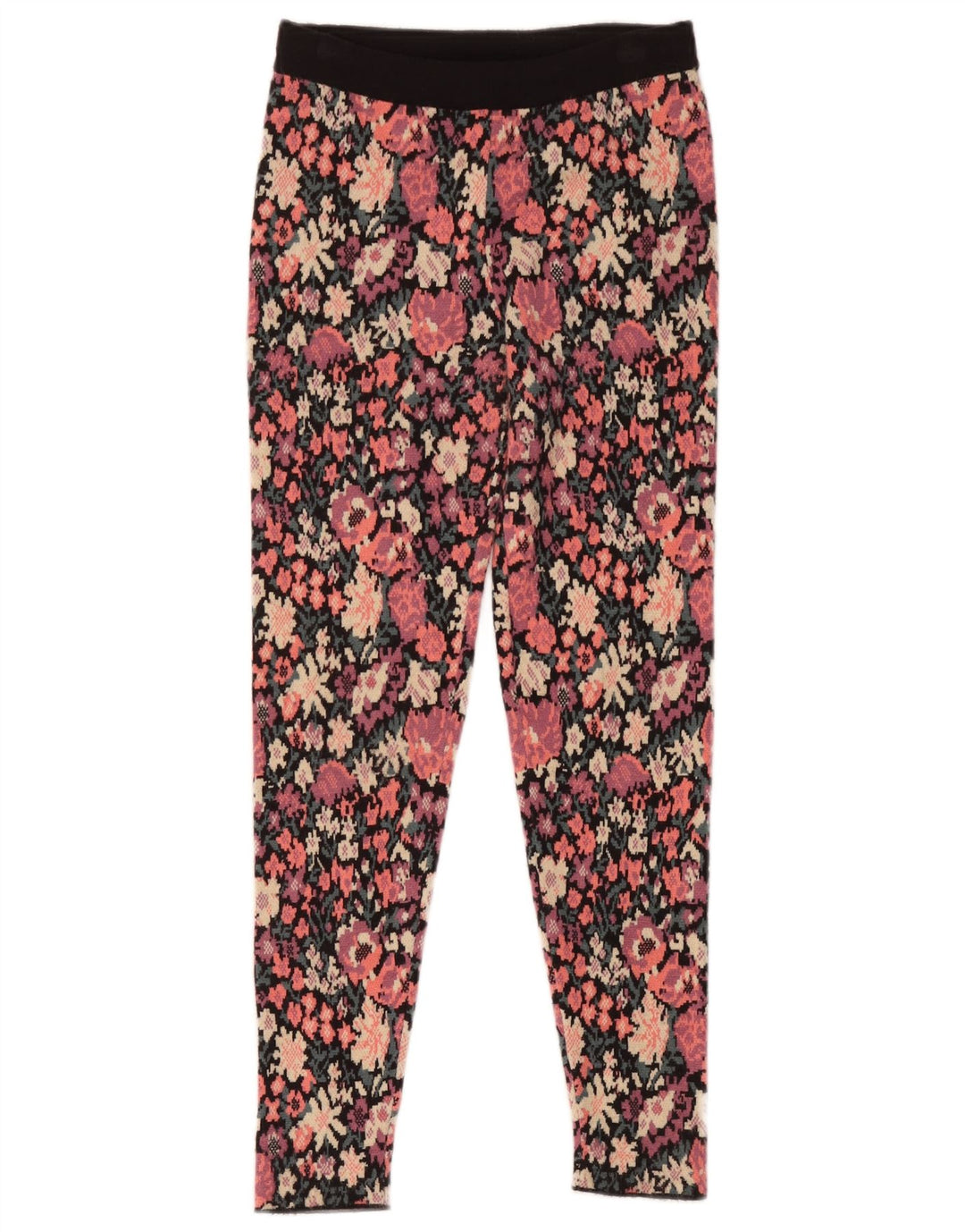 Zara Womens Leggings UK 8 Small Multicoloured Floral Polyester
