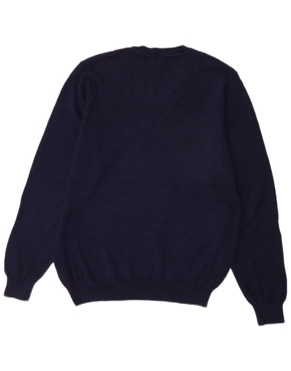 Marks & Spencer Mens Regular Fit V-Neck Jumper Sweater Medium Navy Blue