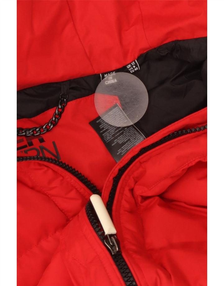Superdry Womens Hooded Padded Jacket UK 12 Medium Red Nylon