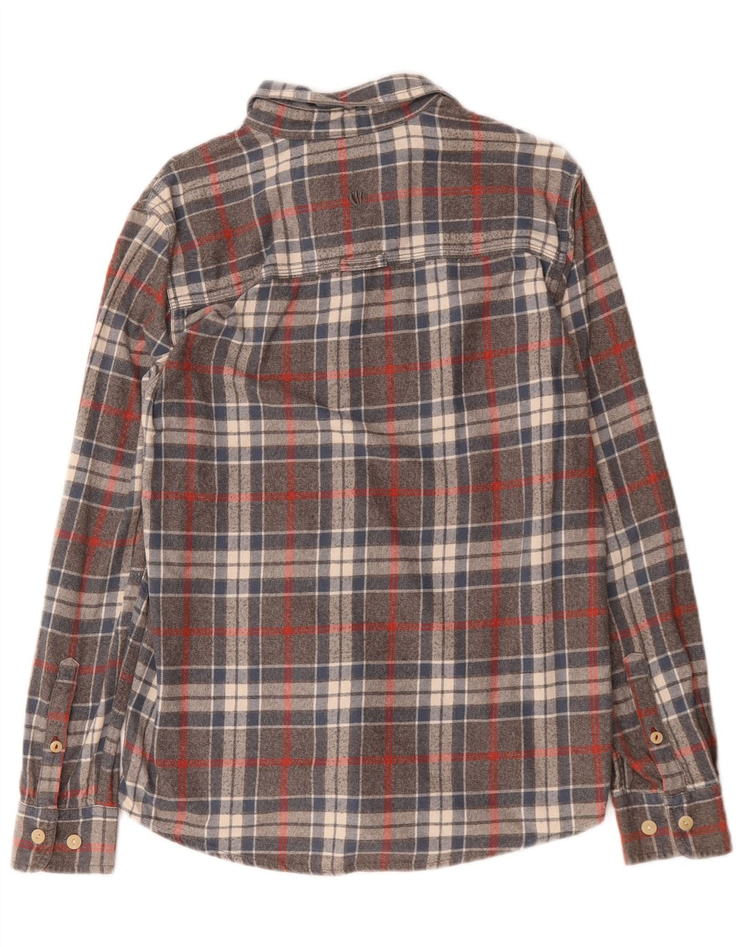Fat Face Mens Flannel Shirt Small Grey Plaid Cotton