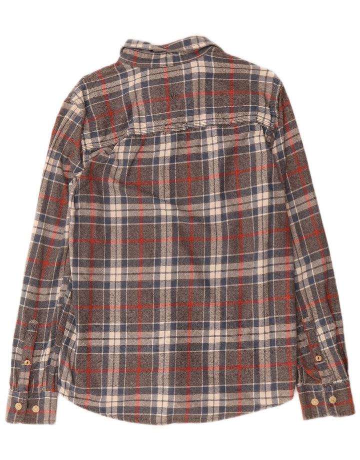 Fat Face Mens Flannel Shirt Small Grey Plaid Cotton