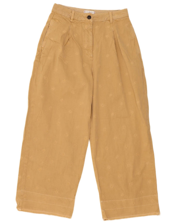 Tommy Hilfiger Womens Graphic Chino Trousers UK 10 Small W28 L27 Beige