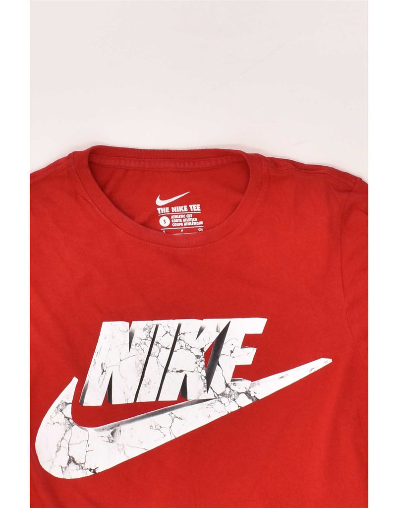 NIKE Mens Athletic Cut Graphic T-Shirt Top Small Red Vintage Nike and Second-Hand Nike from Messina Hembry 