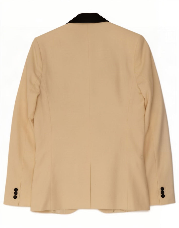 French Connection Womens 1 Button Blazer Jacket UK 6 XS Beige Colourblock