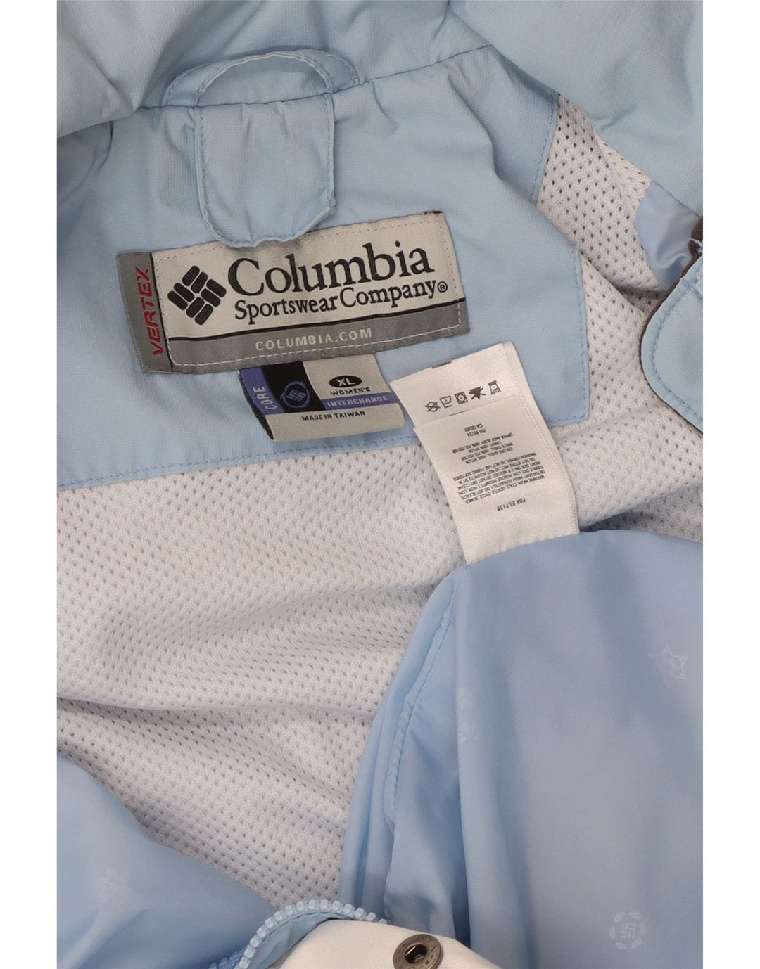 COLUMBIA Womens Oversized Hooded Rain Jacket UK 18 XL Blue Colourblock