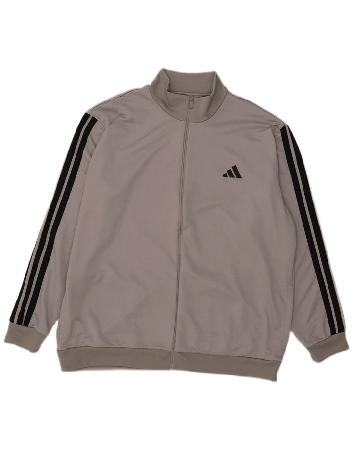 Adidas Mens Tracksuit Top Jacket 2XL Grey Polyester