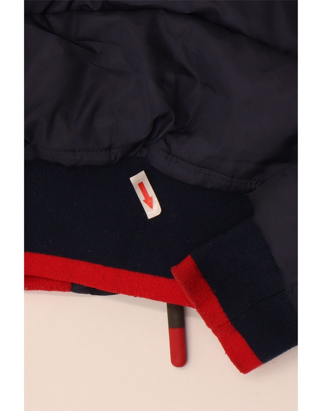 Superdry Mens Hooded Padded Jacket UK 10 Small Navy Blue Colourblock