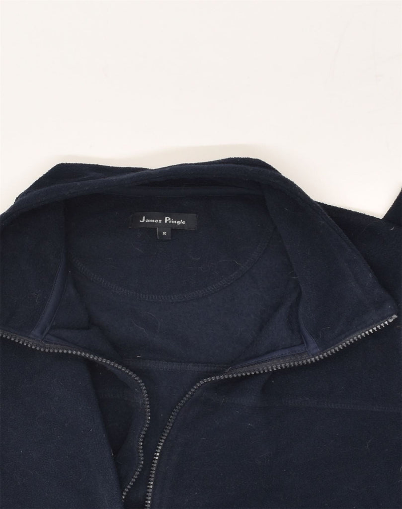 JAMES PRINGLE Mens Fleece Jacket UK 36 Small Navy Blue Polyester | Vintage James Pringle | Thrift | Second-Hand James Pringle | Used Clothing | Messina Hembry 
