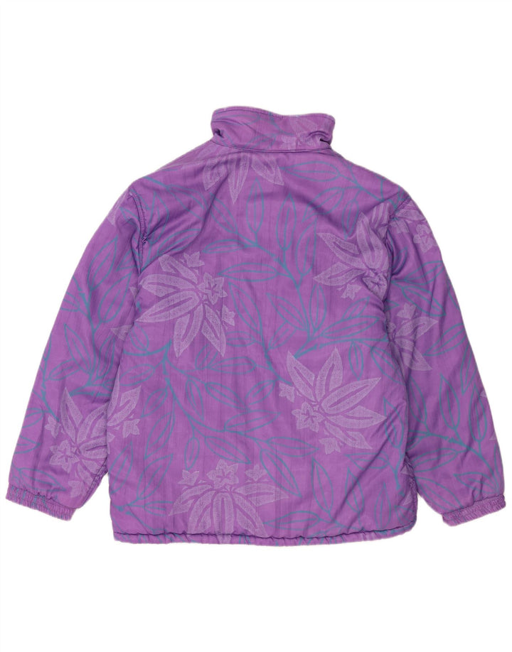 Belfe Womens Oversized Reversible Jacket UK 14 Large Purple Floral
