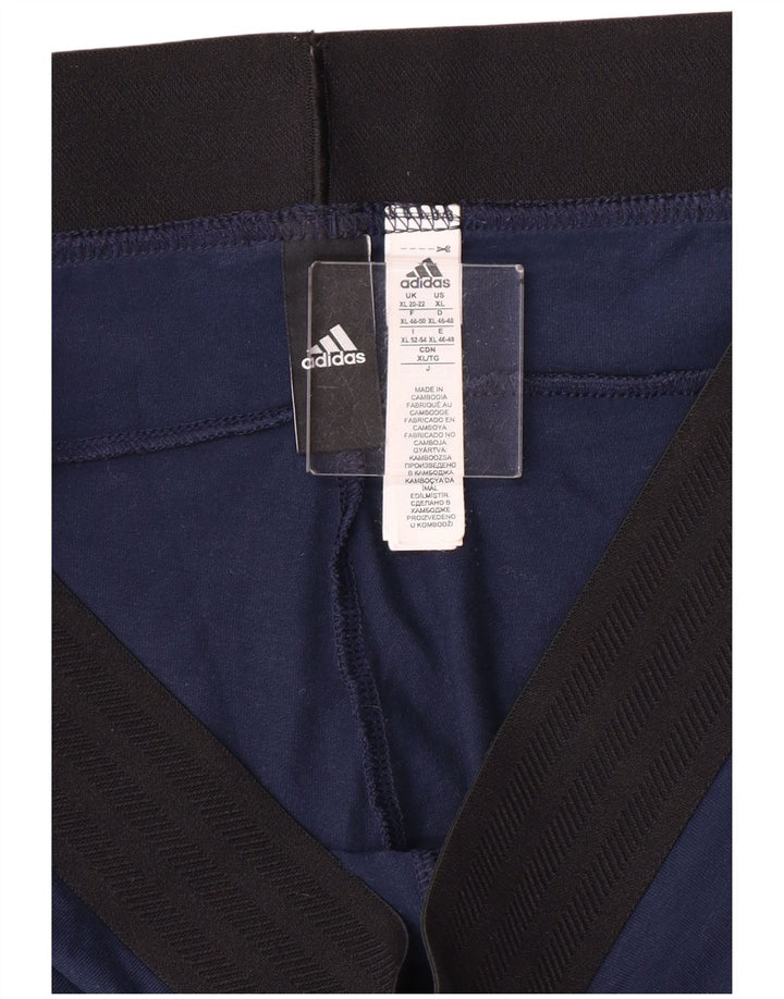 Adidas Womens Leggings UK 20/22 XL  Navy Blue Cotton