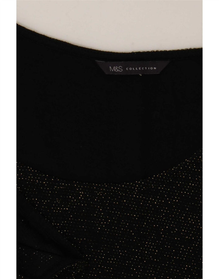 Marks & Spencer Womens Tunic Top UK 14 Medium Black Flecked