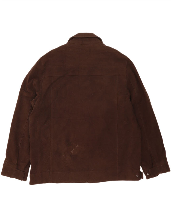Marks & Spencer Mens Autograph Bomber Jacket UK 42 XL Brown Cotton