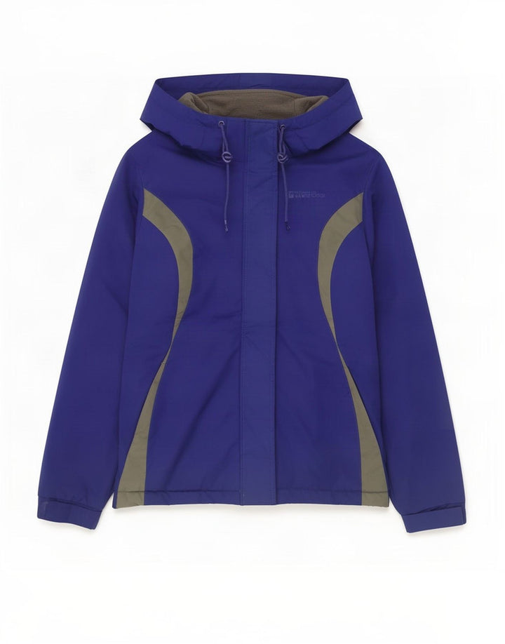 Mountain Warehouse Womens Hooded Ski Jacket UK 8 Small Blue Colourblock