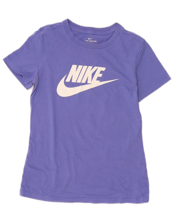 Nike Womens Graphic T-Shirt Top UK 6 XS Purple Cotton