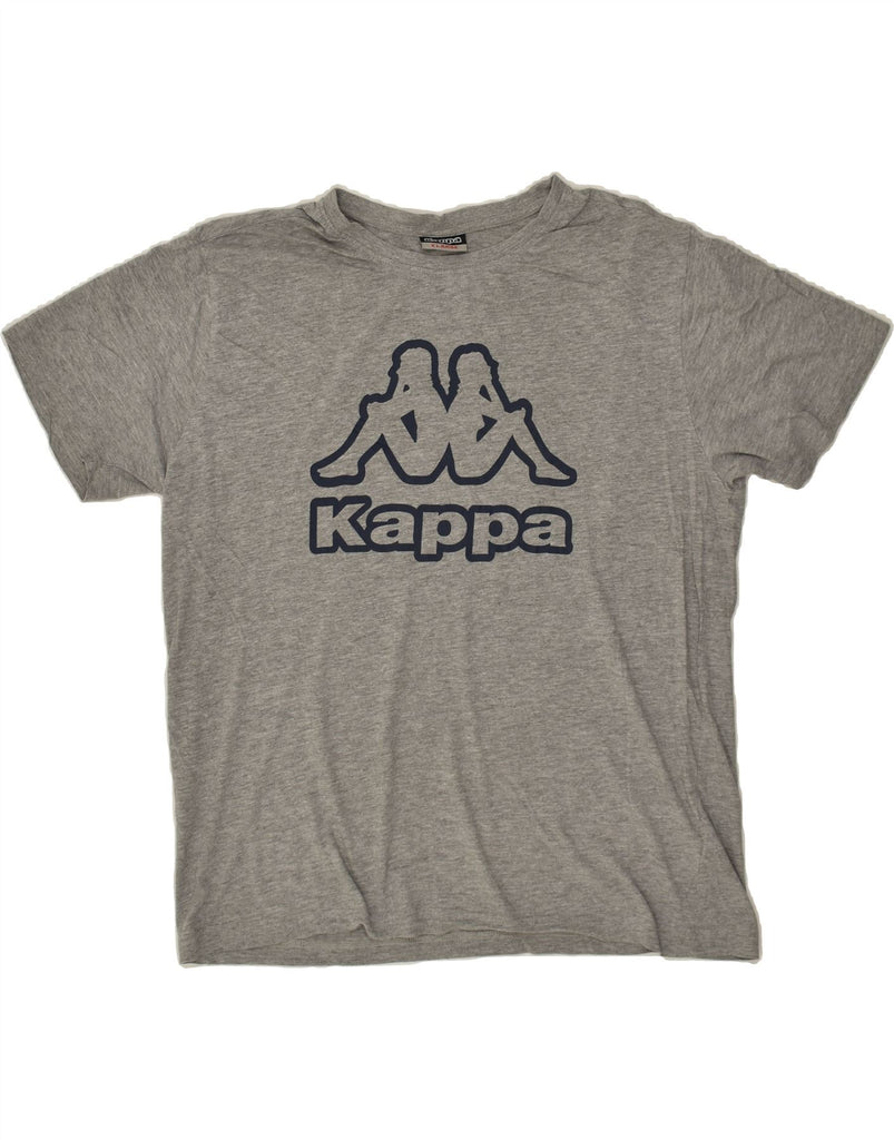 KAPPA Womens Graphic T-Shirt Top UK 18 XL Grey Cotton | Vintage Kappa | Thrift | Second-Hand Kappa | Used Clothing | Messina Hembry 