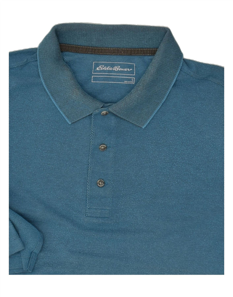 EDDIE BAUER Mens Polo Shirt Large Blue Cotton | Vintage Eddie Bauer | Thrift | Second-Hand Eddie Bauer | Used Clothing | Messina Hembry 