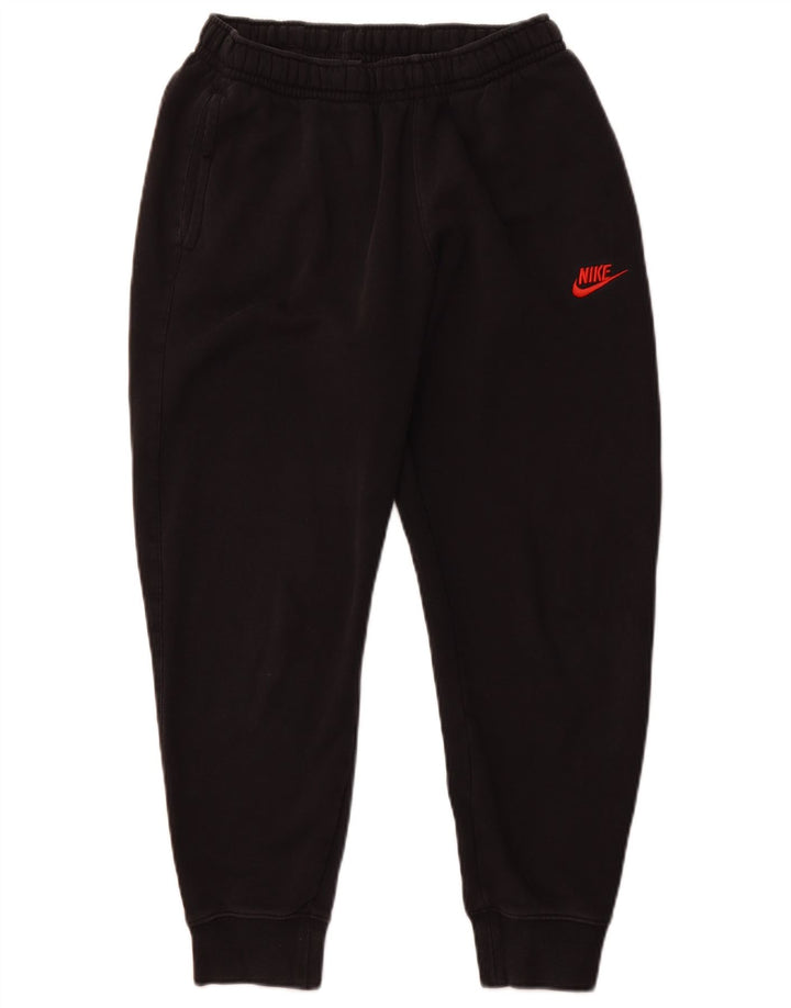 NIKE Mens Tracksuit Trousers Joggers Small Black Cotton