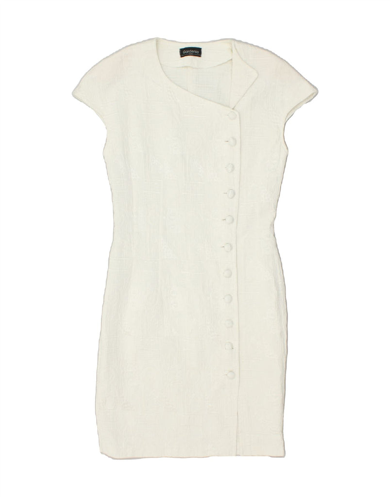 GARDENIA PARIS Womens Sheath Dress UK 12 Medium White Vintage Gardenia Paris and Second-Hand Gardenia Paris from Messina Hembry 