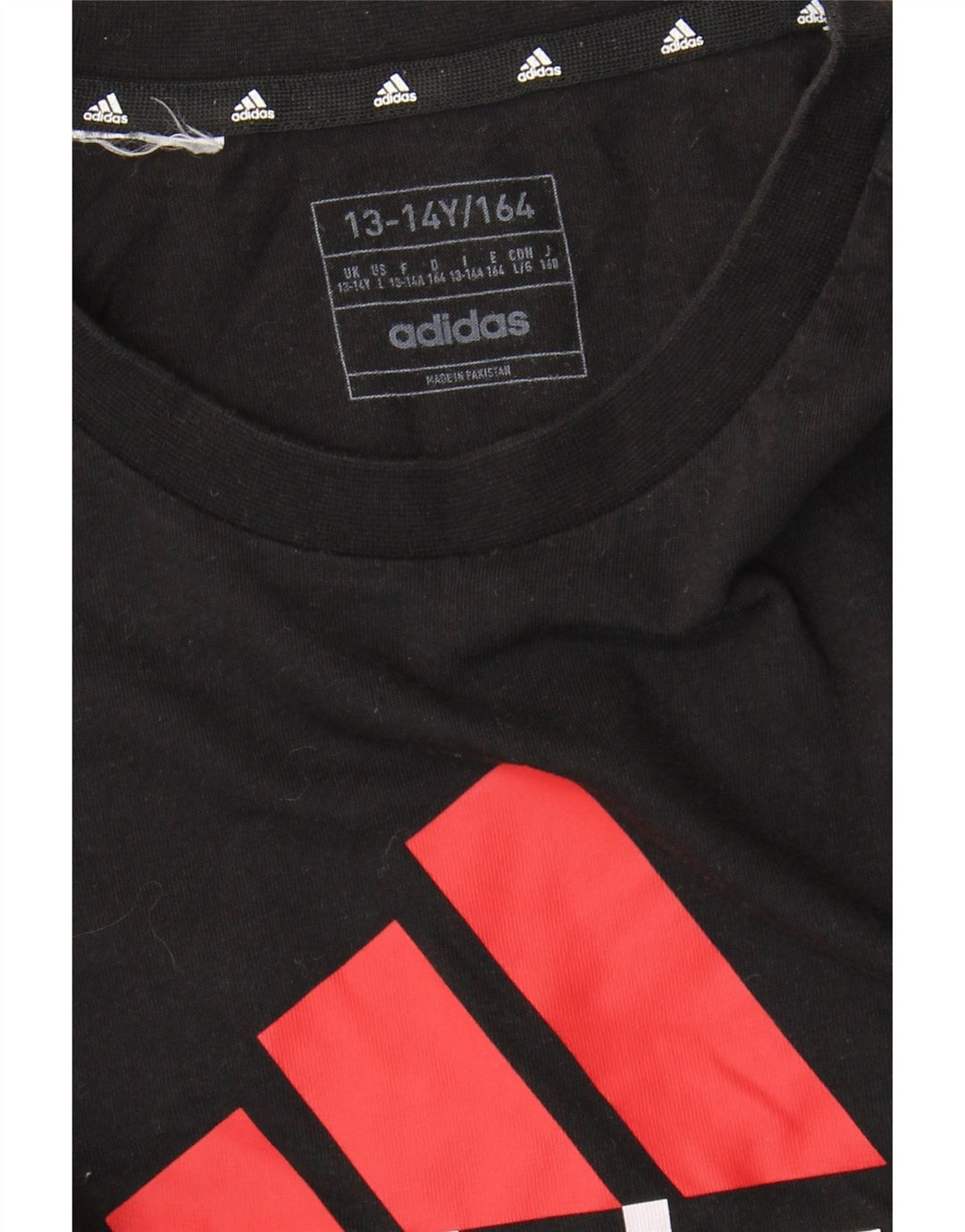 Adidas Boys Graphic T-Shirt Top 13-14 Years Black