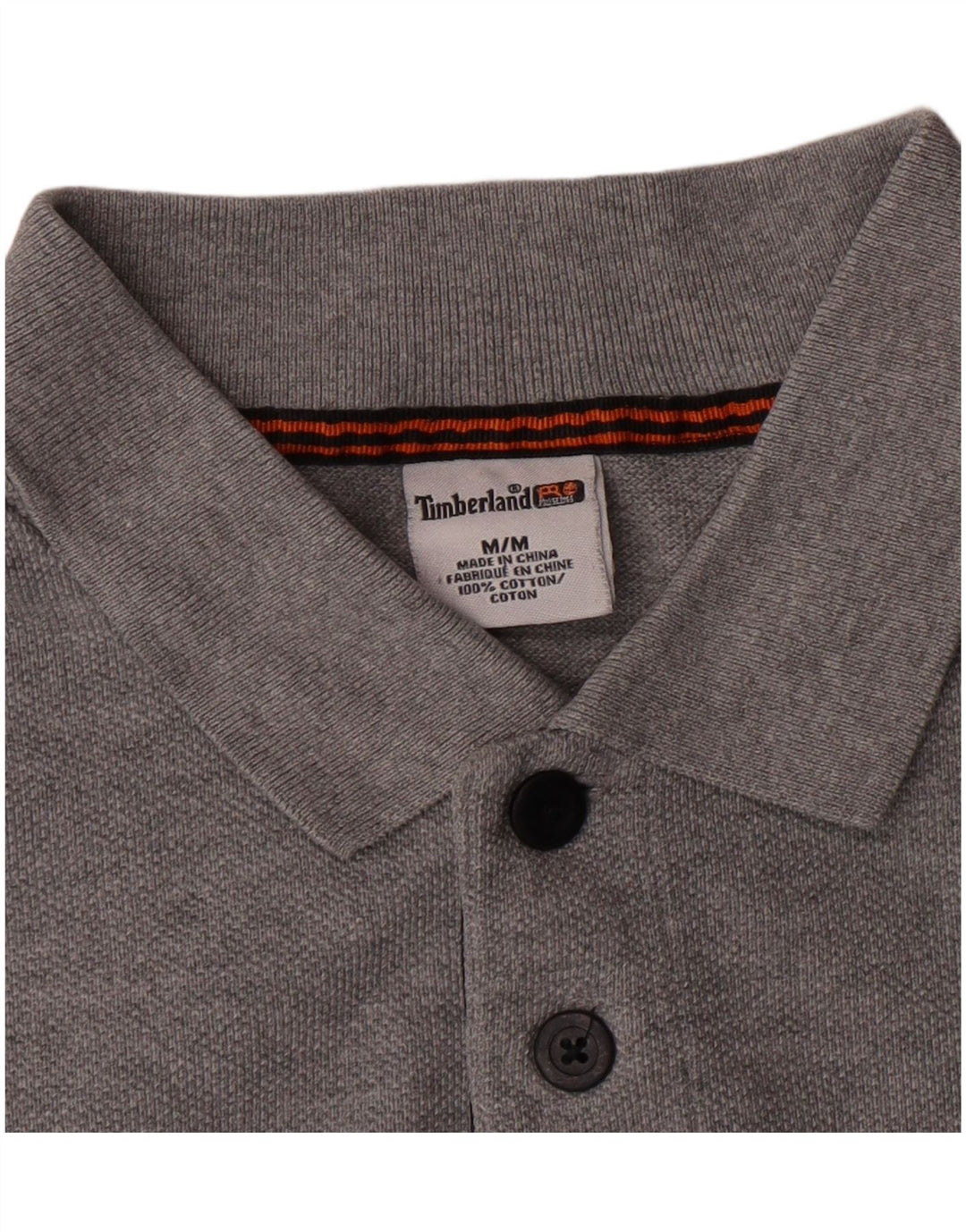 TIMBERLAND Mens Top Long Sleeve Medium Grey Cotton