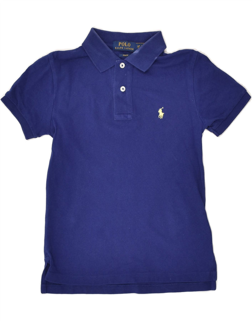 POLO RALPH LAUREN Boys Slim Fit Polo Shirt 7-8 Years Small  Navy Blue | Vintage Polo Ralph Lauren | Thrift | Second-Hand Polo Ralph Lauren | Used Clothing | Messina Hembry 