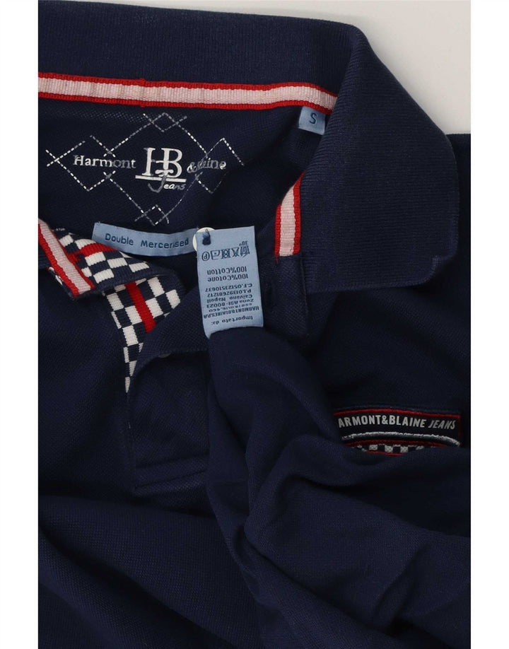 Harmont & Blaine Mens Polo Shirt Small Navy Blue Cotton