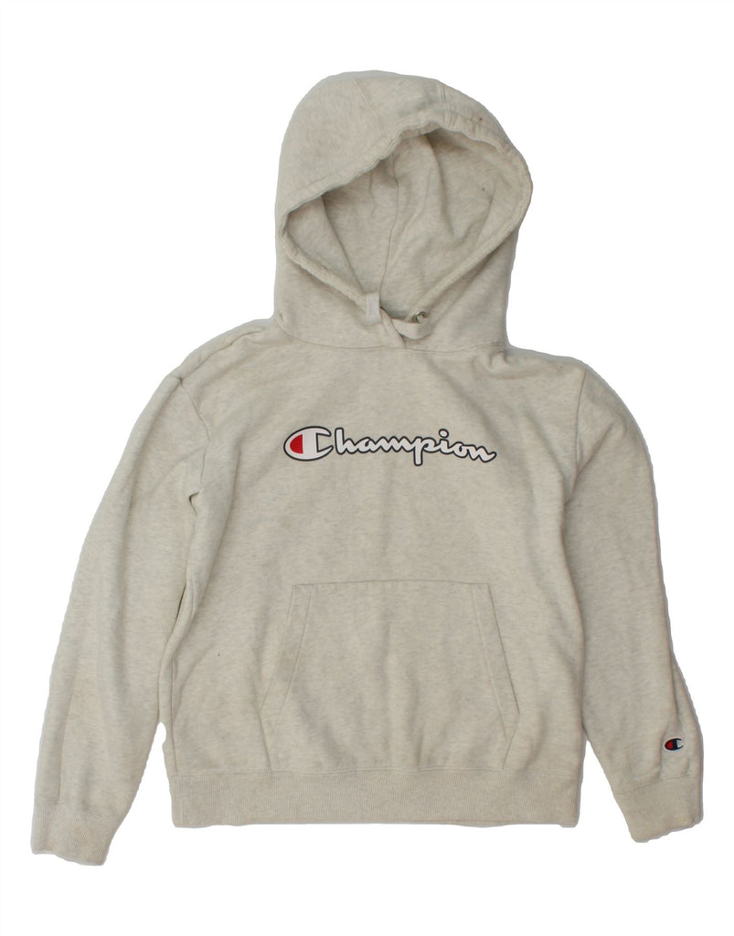 CHAMPION Boys Graphic Hoodie Jumper 12-13 Years XS Grey Cotton Vintage Champion and Second-Hand Champion from Messina Hembry 