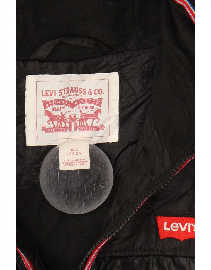 LEVI'S Boys Hooded Padded Jacket 15-16 Years Black