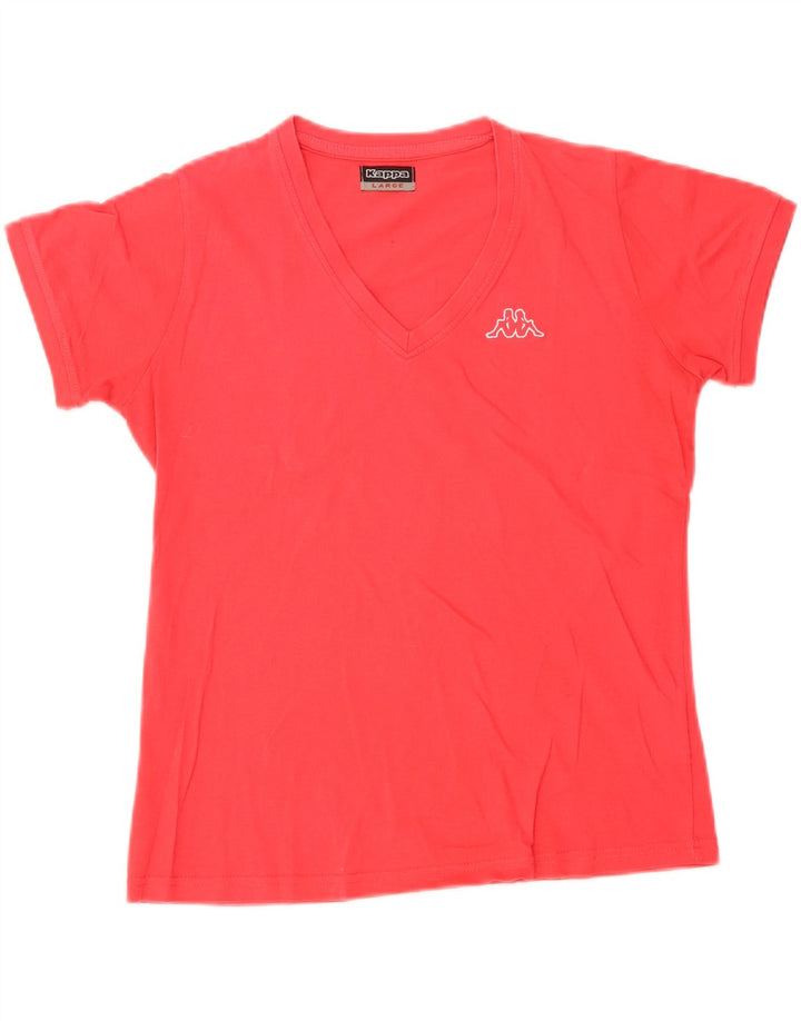 Kappa Womens T-Shirt Top UK 14 Large Red Cotton