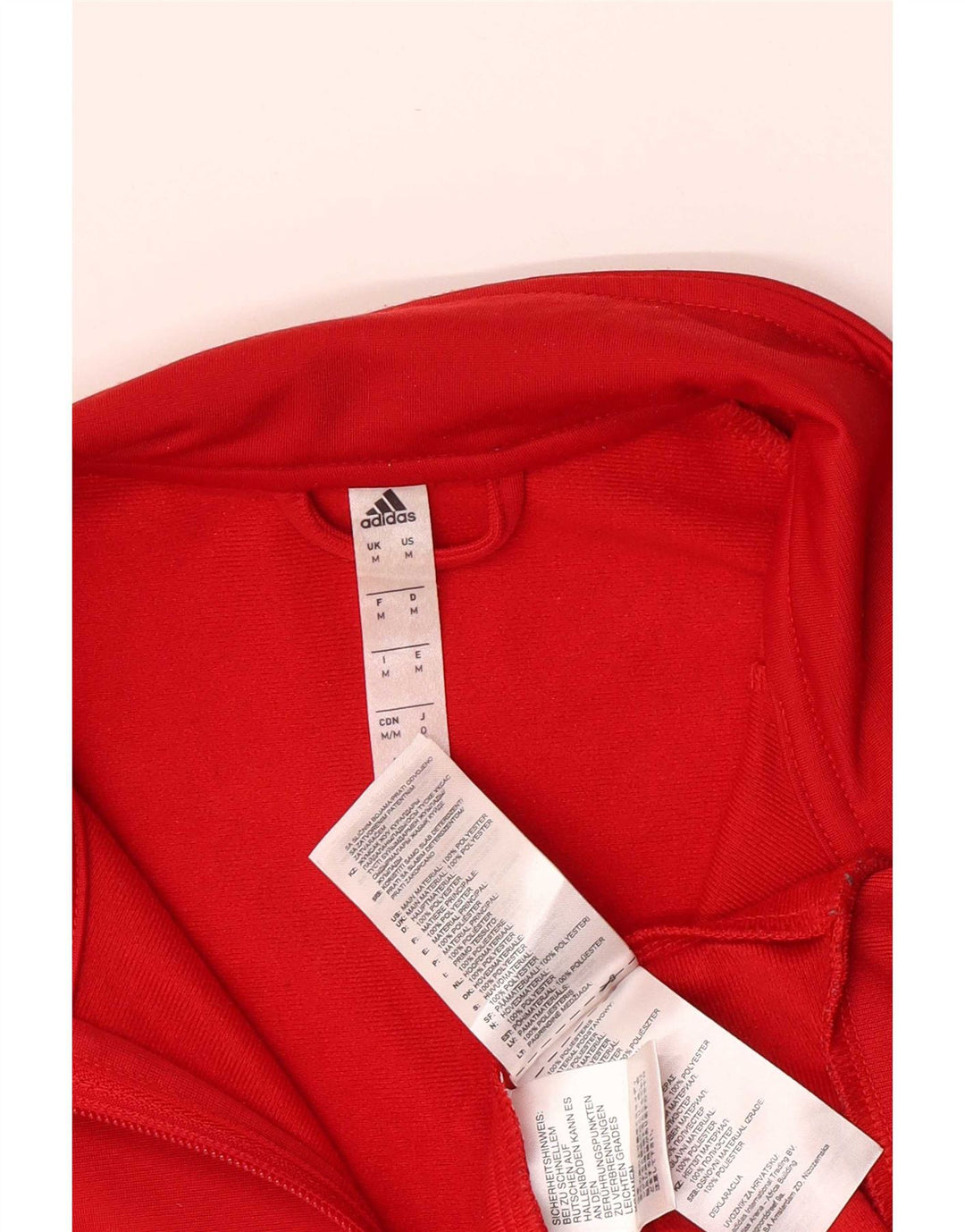 Adidas Mens Tracksuit Top Jacket Medium Red Polyester